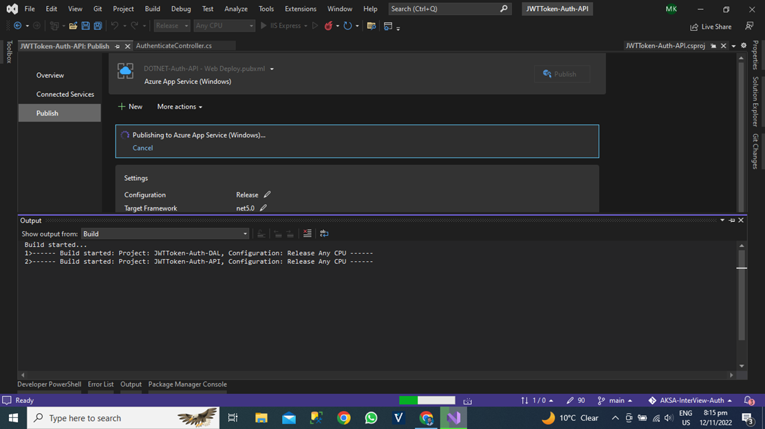 Application Deployment On Azure Cloud using Azure Web App Service